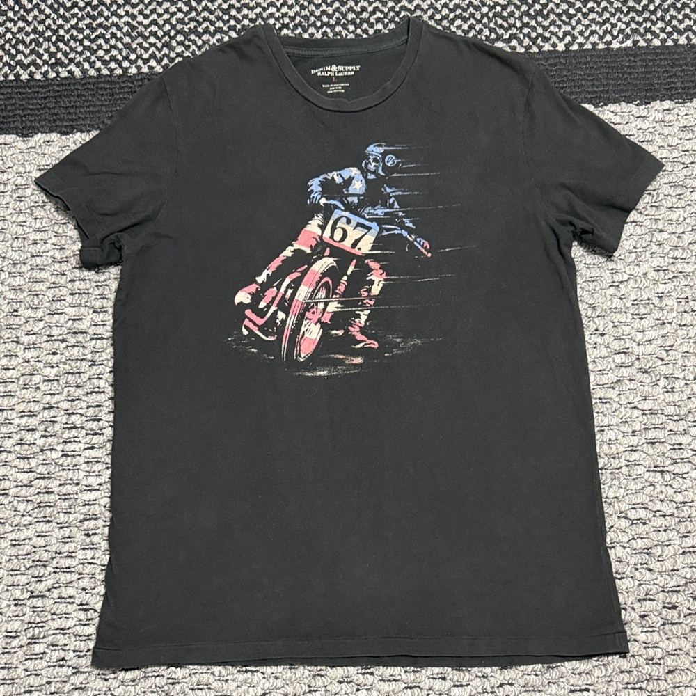 Denim & Supply Ralph Lauren Graphic Tee Men’s L Motorcycle Biker Americana